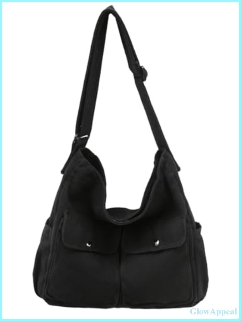 Large Canvas Hobo Crossbody Tote with Adjustable Strap for Work Travel